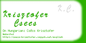 krisztofer csecs business card