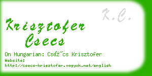 krisztofer csecs business card